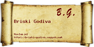 Briski Godiva névjegykártya
